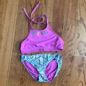 Girls purple and colorful swimsuit